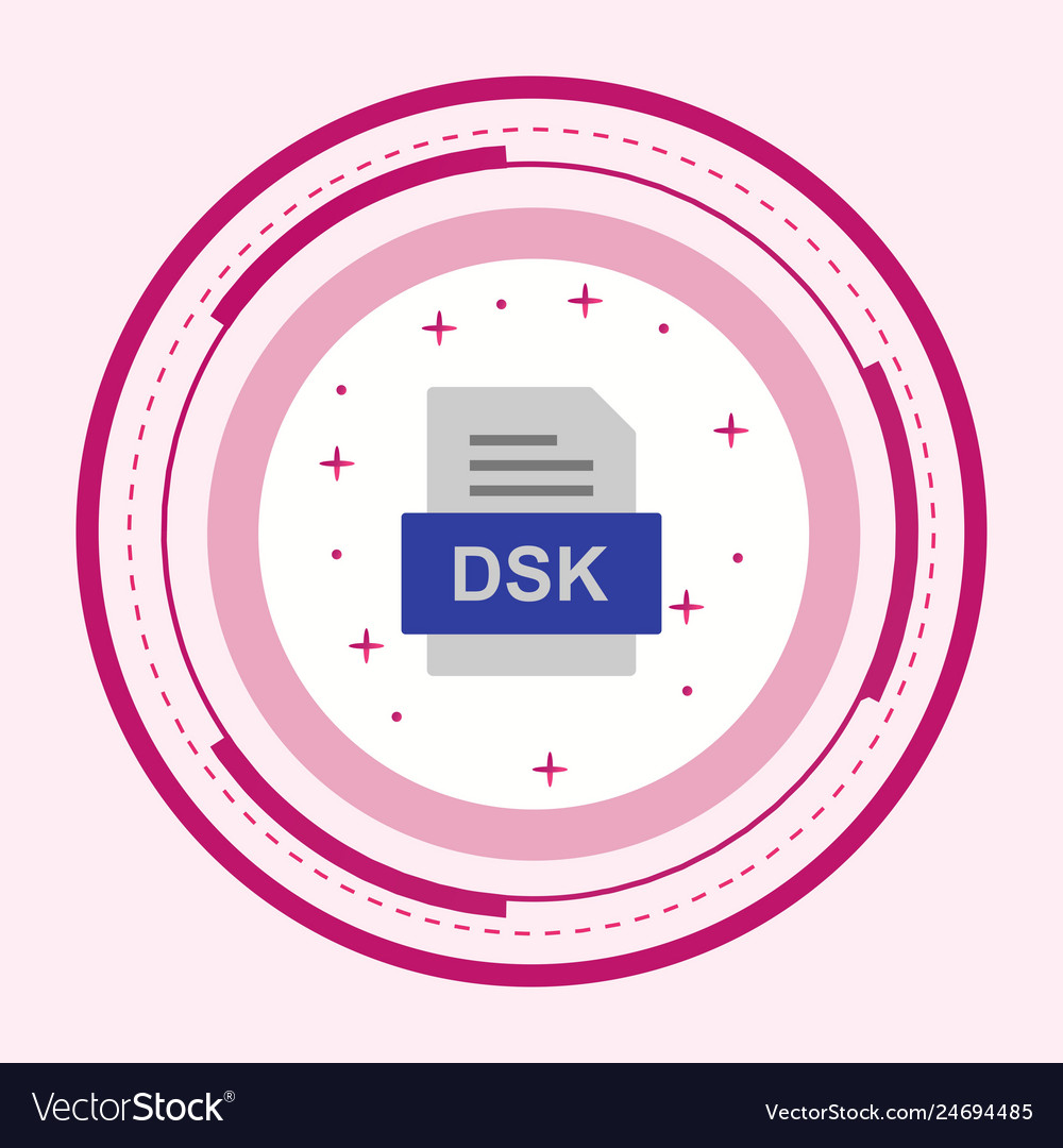 Dsk file document icon Royalty Free Vector Image