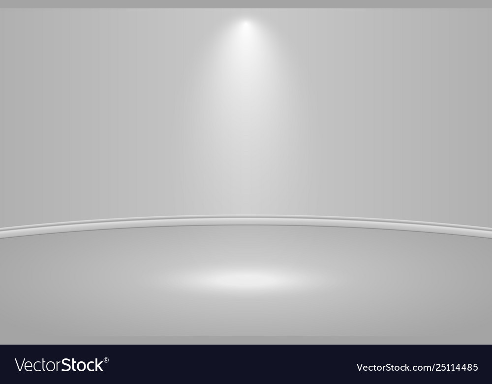 Empty white round studio room Royalty Free Vector Image