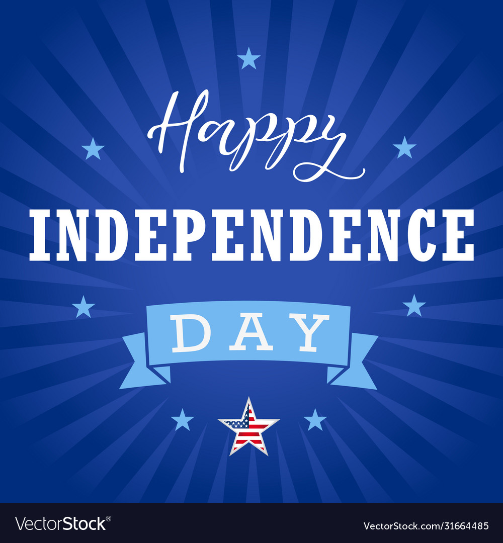 Happy independence day usa star blue stripes Vector Image