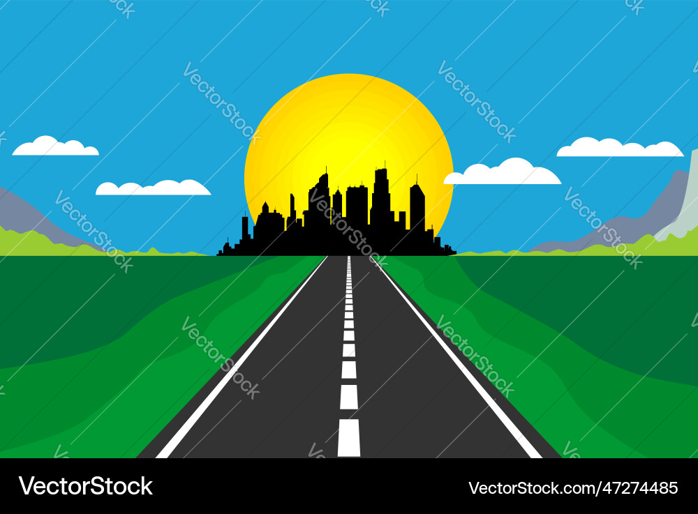 Highway to the city Royalty Free Vector Image - VectorStock