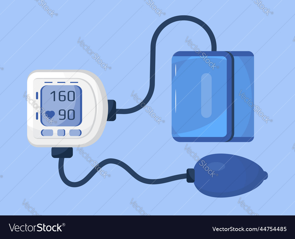 Hypertensive crisis and sphygmomanometer vector image Hypertensive crisis and sphygmomanometer