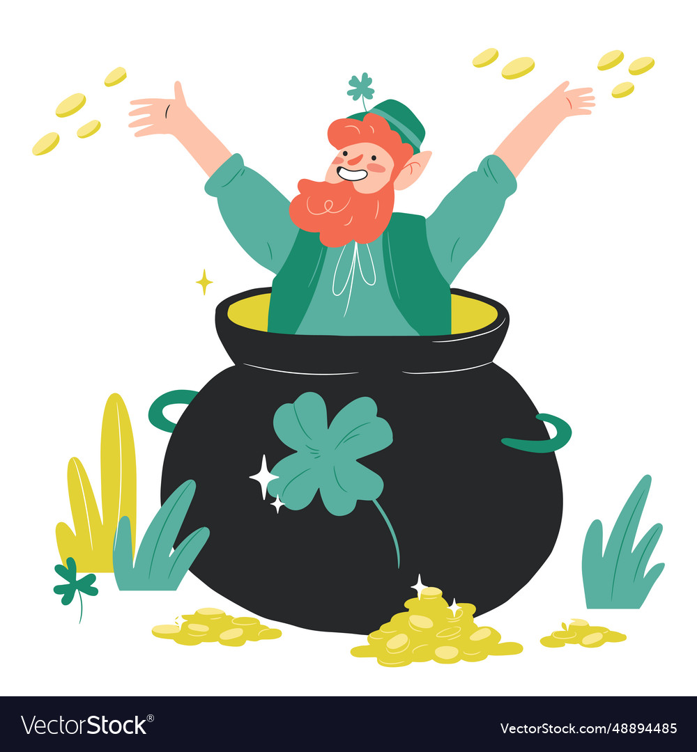 Irishman in gold pot character