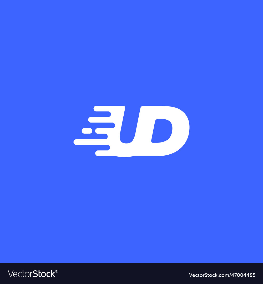 Letter ud fast speed technology modern logo design