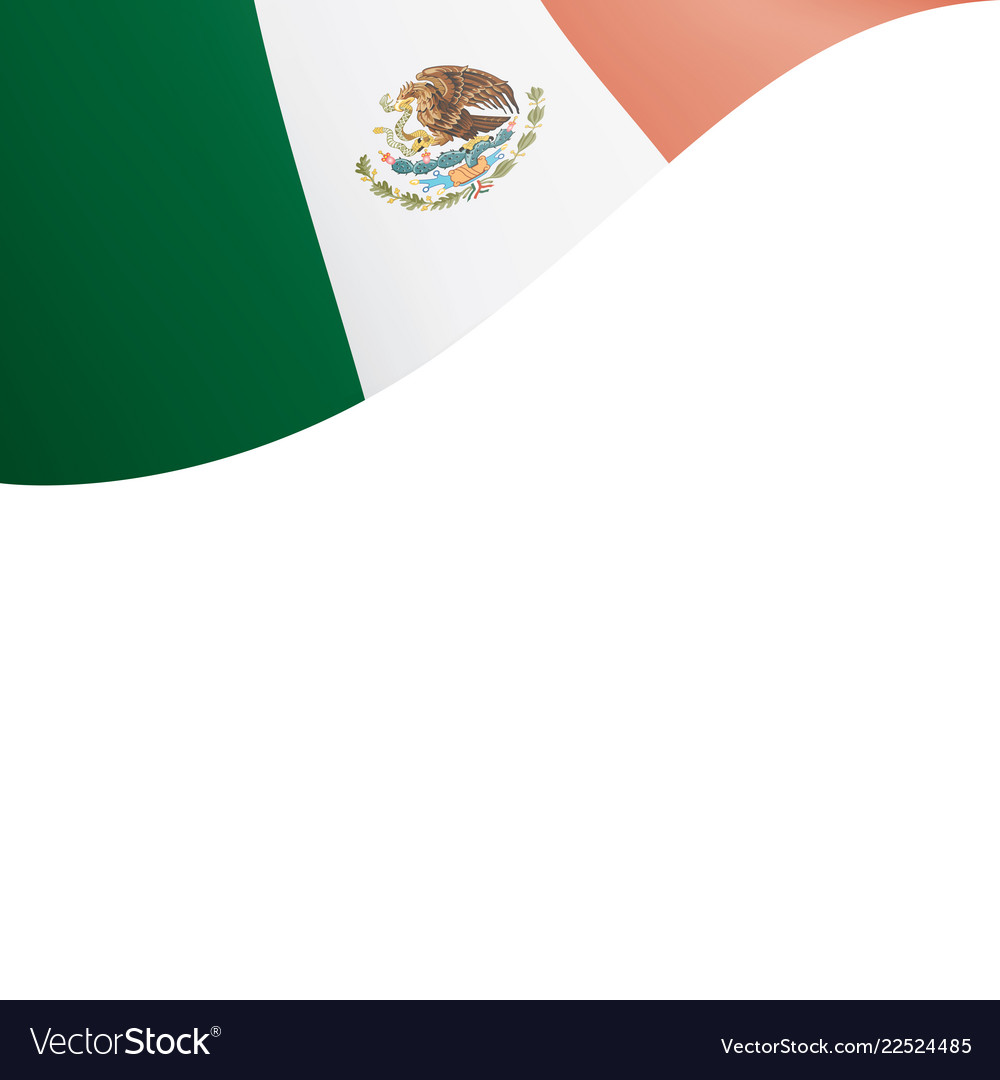 Mexican flag on a white Royalty Free Vector Image