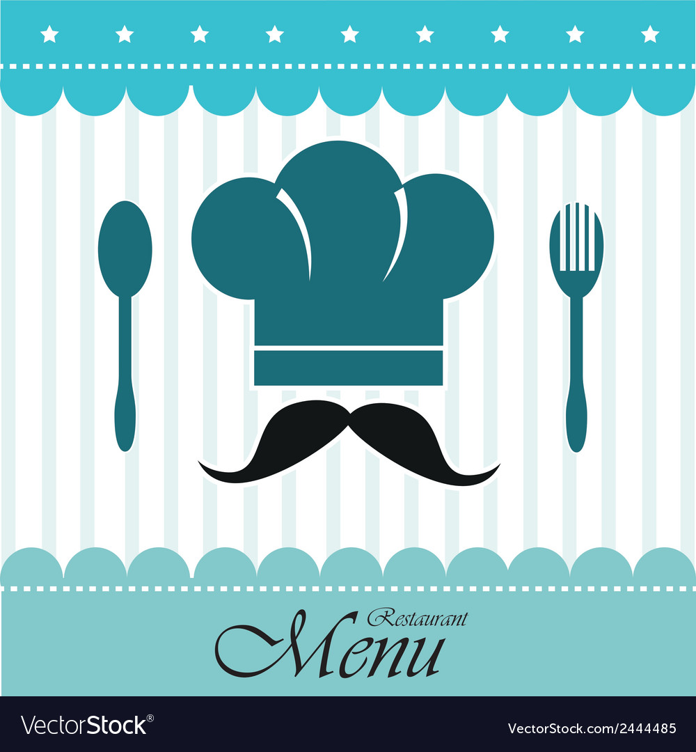 Restaurant design over blue background Royalty Free Vector