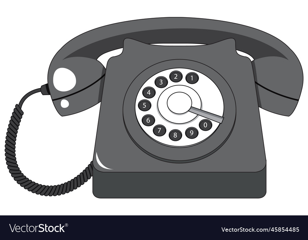 Retro Landline Or Telephone Isolated Royalty Free Vector