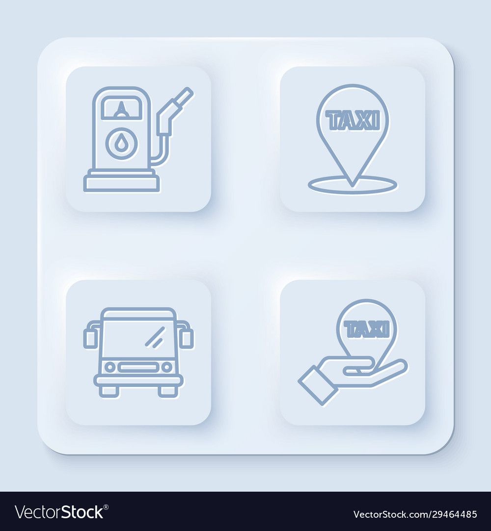 Set line petrol or gas station map pointer Vector Image