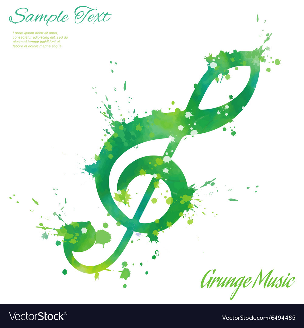 treble clef watercolor royalty free vector image watercolor treble clef