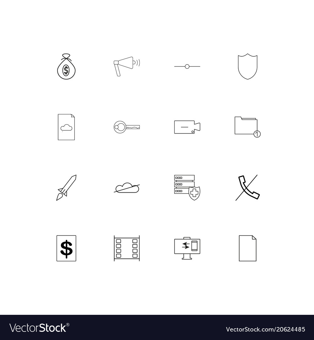 Web and text simple linear icons set outlined
