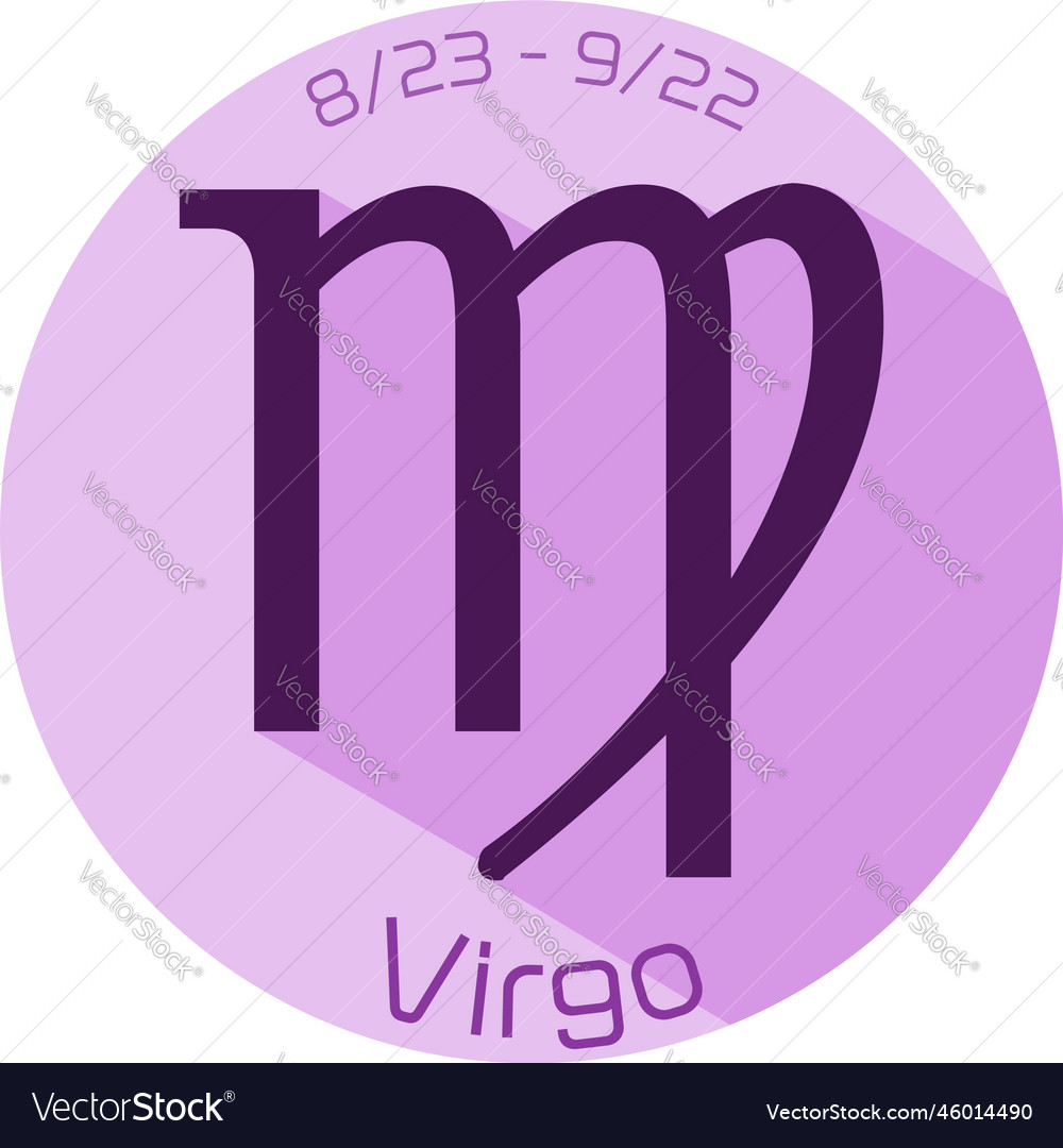 12 constellation purple icons virgo Royalty Free Vector