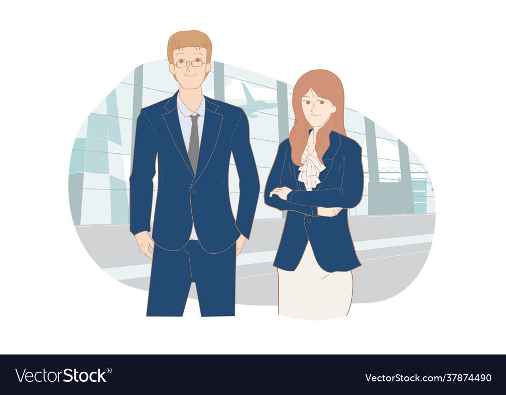 Business management team coperate for successful vector image Business management team coperate for successful