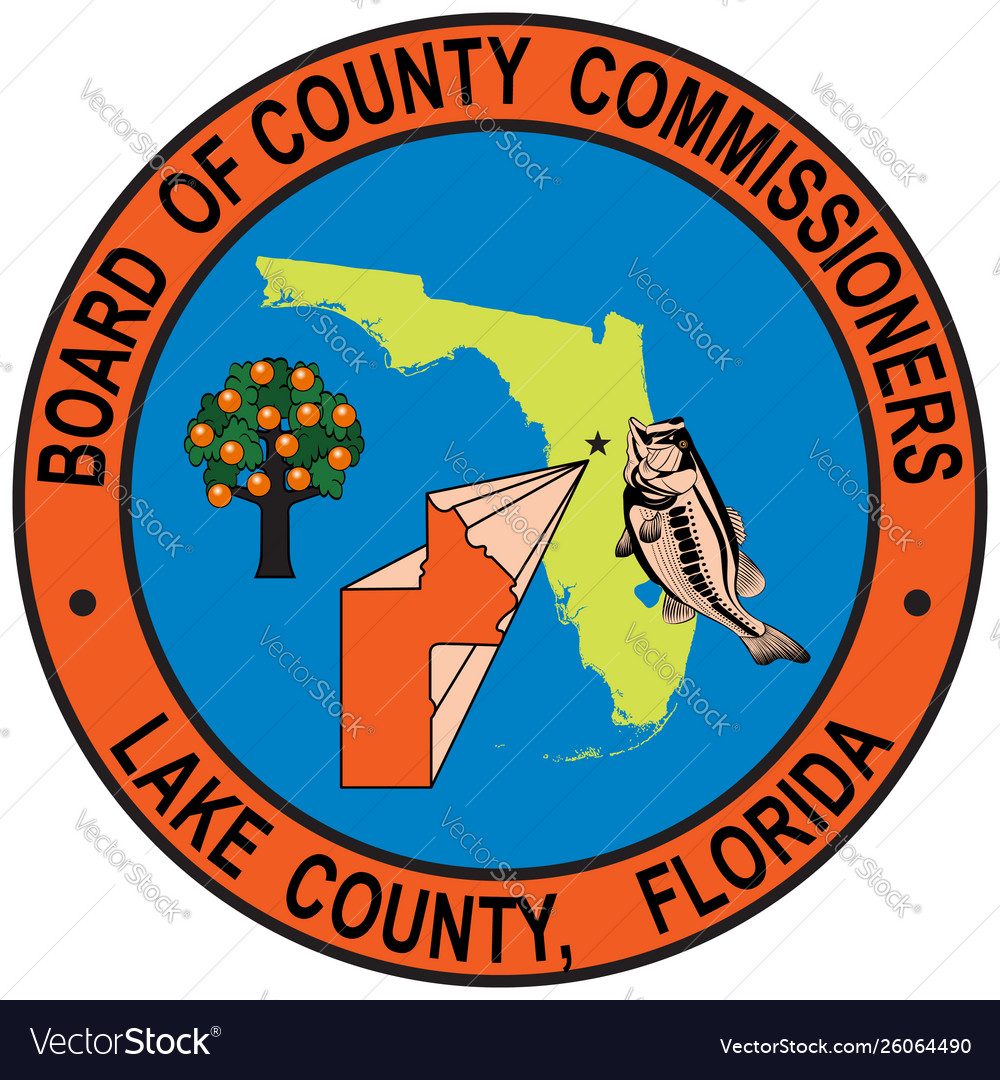 Flag lake county in florida usa Royalty Free Vector Image