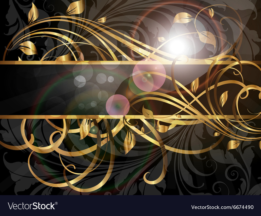 Golden floral Banner