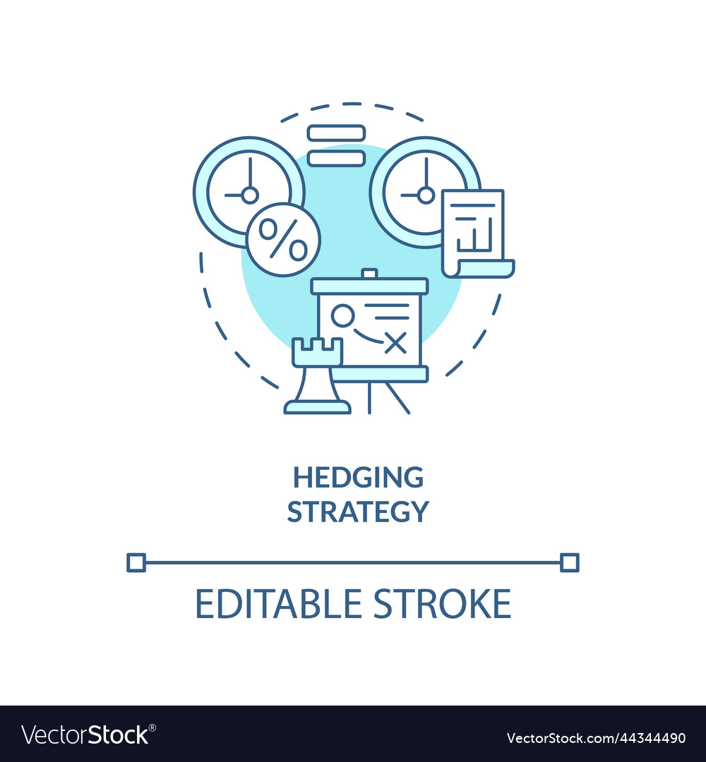 Hedging Strategy Turquoise Concept Icon Royalty Free Vector