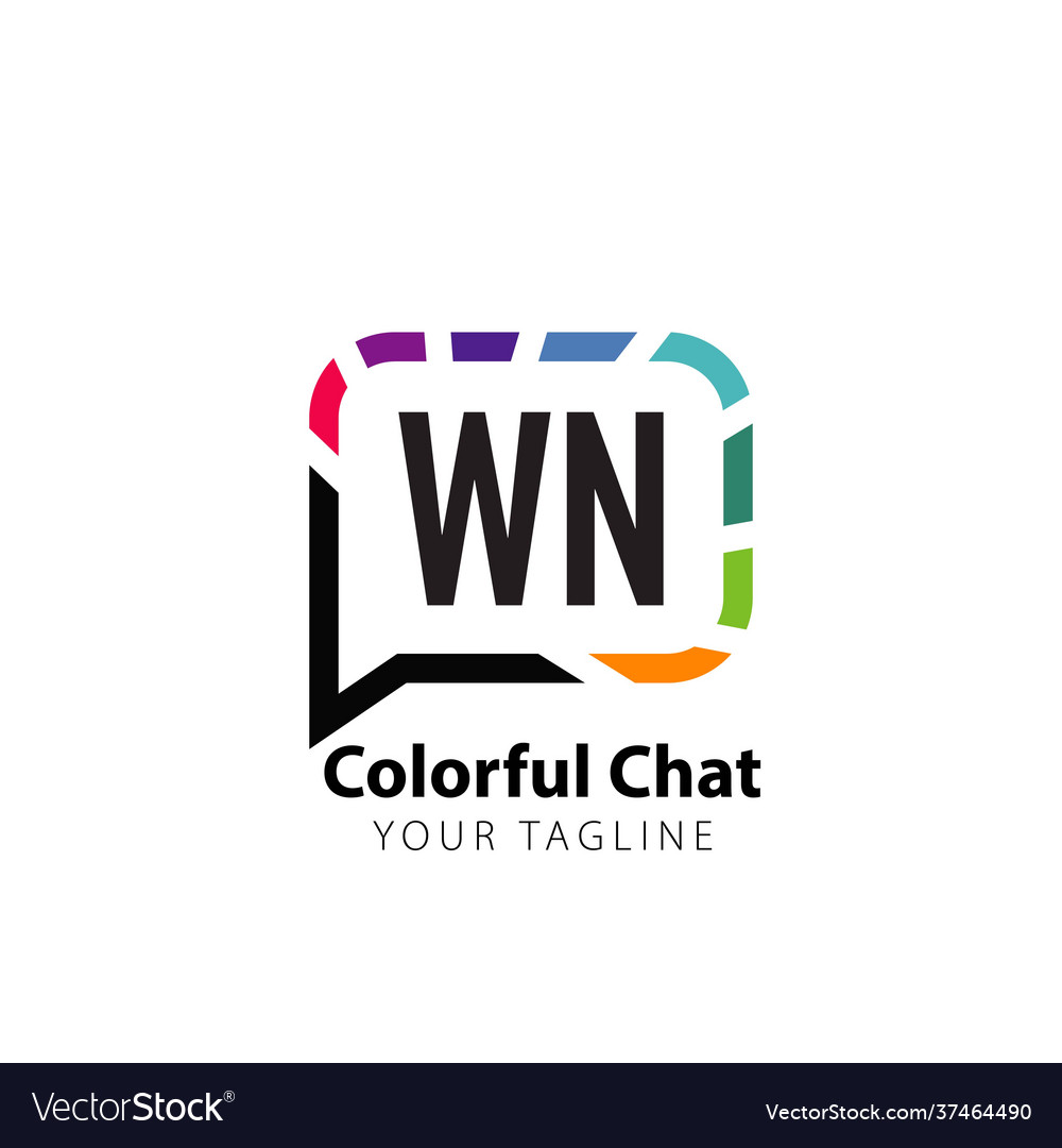 Initial letter wn colorful chat creative logo