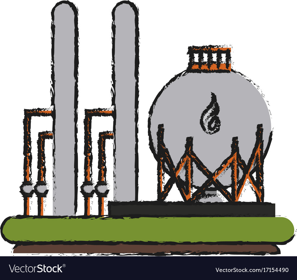 Isolated gas plant design Royalty Free Vector Image