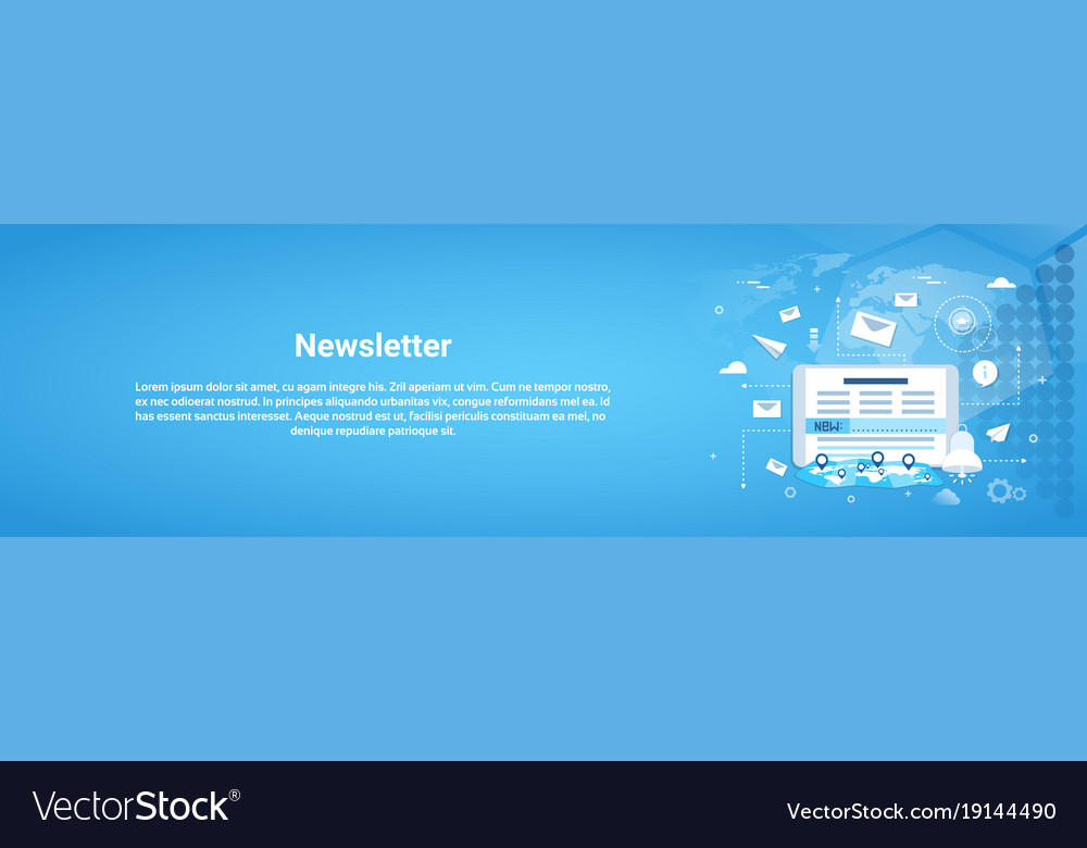 Newsletter Konzept horizontaler Web-Banner mit Kopie