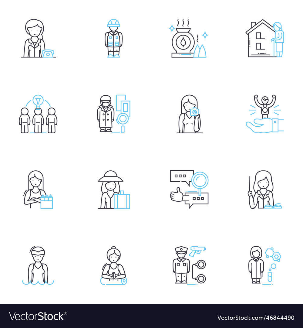 Self-marketing linear icons set branding nerking