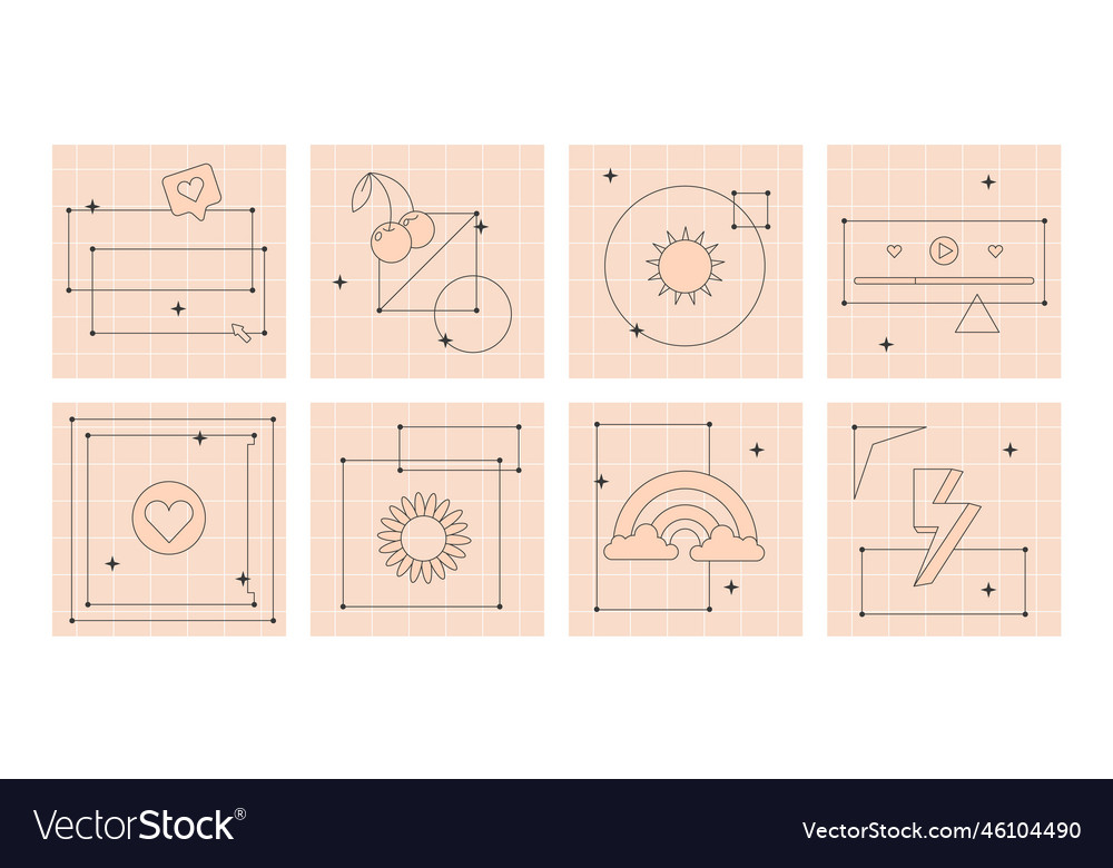 Social media ig story templates retro 80s 90s