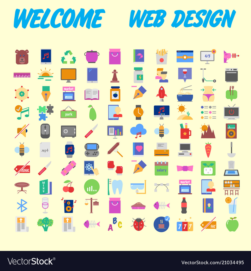 100 icon set trendy thin and simple icons for web