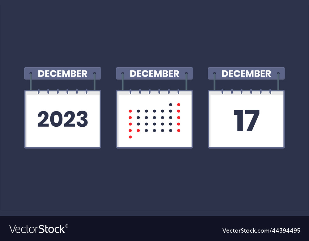 2023 calendar design december 17 icon 17th