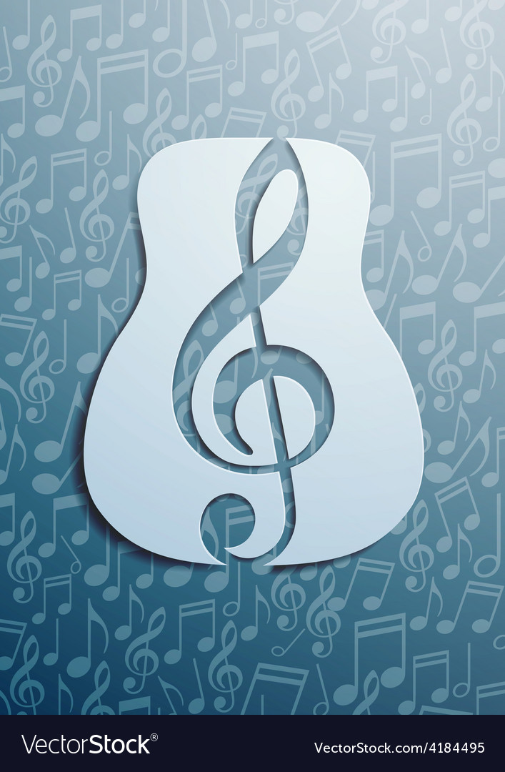 Abstract guitar and notes design Royalty Free Vector Image