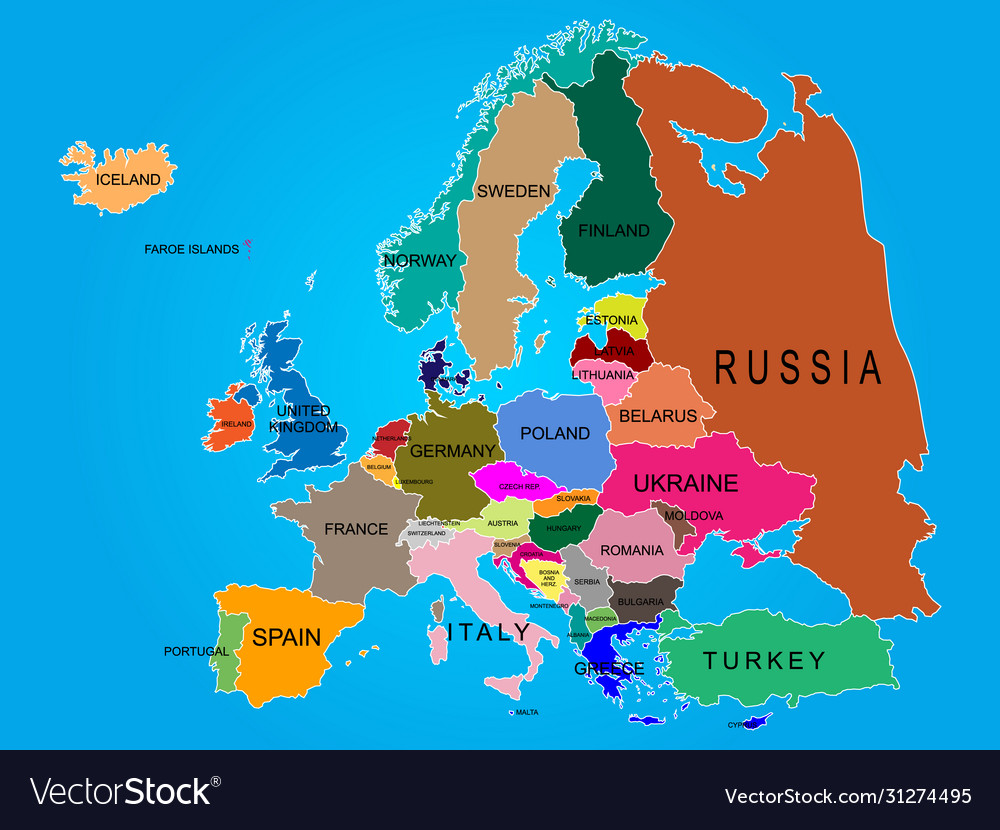 Map Of Europe Country Names