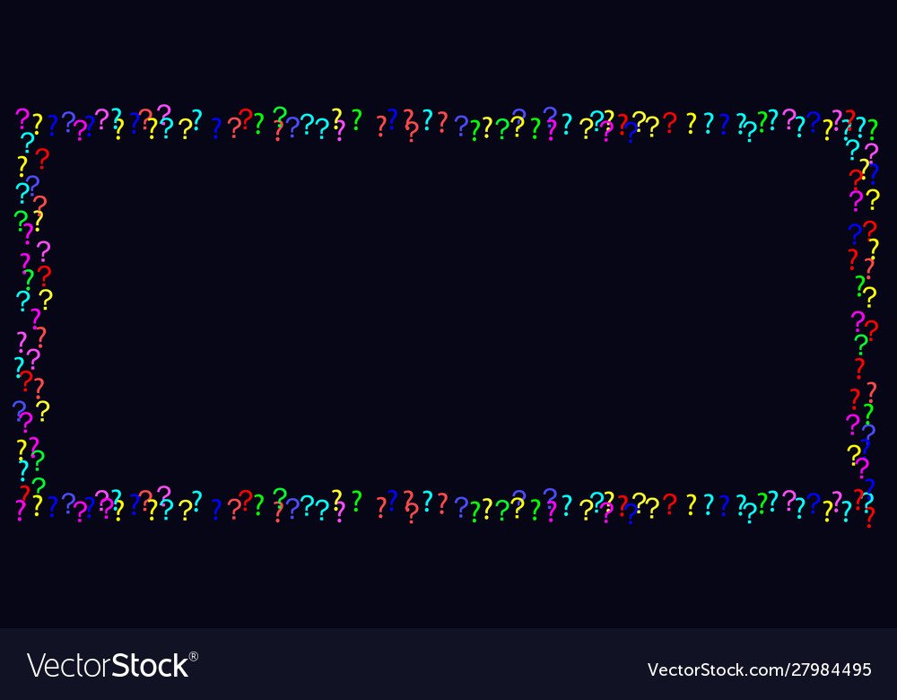 Pattern frame question marks vector image Pattern frame question marks