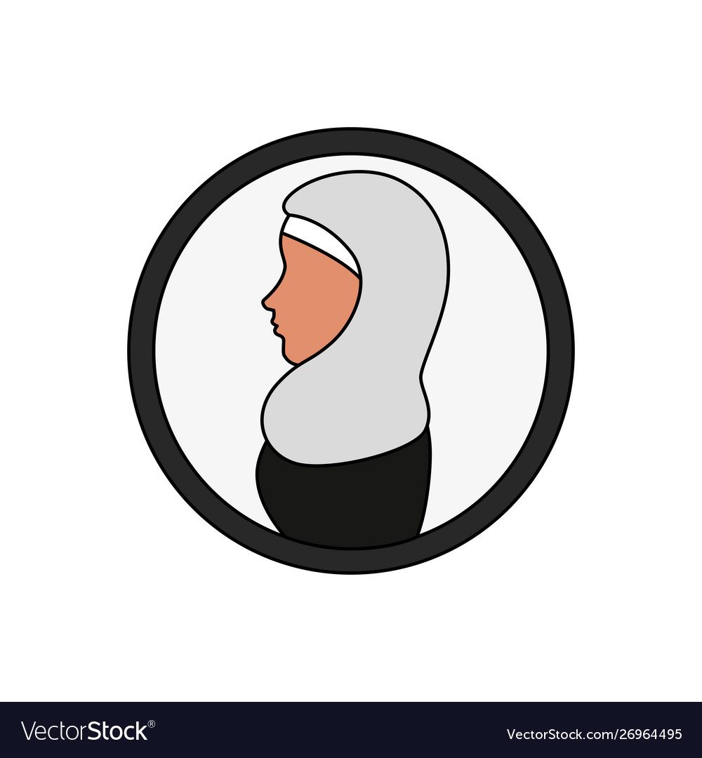 Profile islamic woman with traditional burka