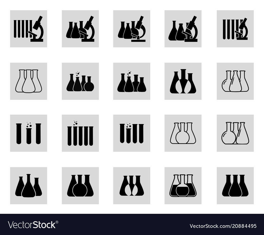 Set of chemical lab icons