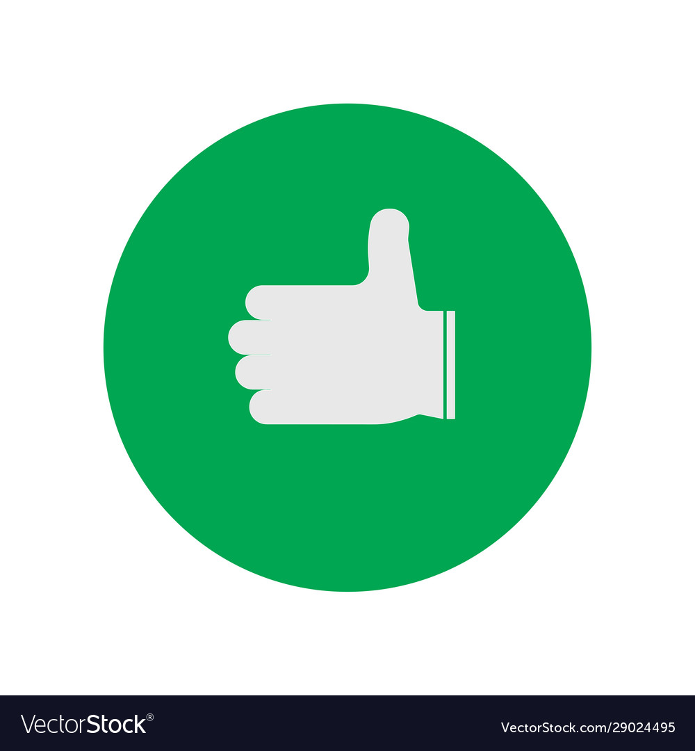 Thumbs up icon in shape Royalty Free Vector Image