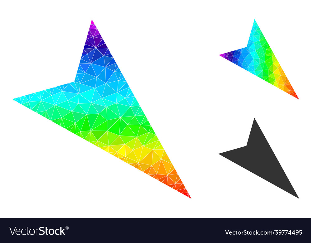 Triangle filled arrowhead right-down icon Vector Image