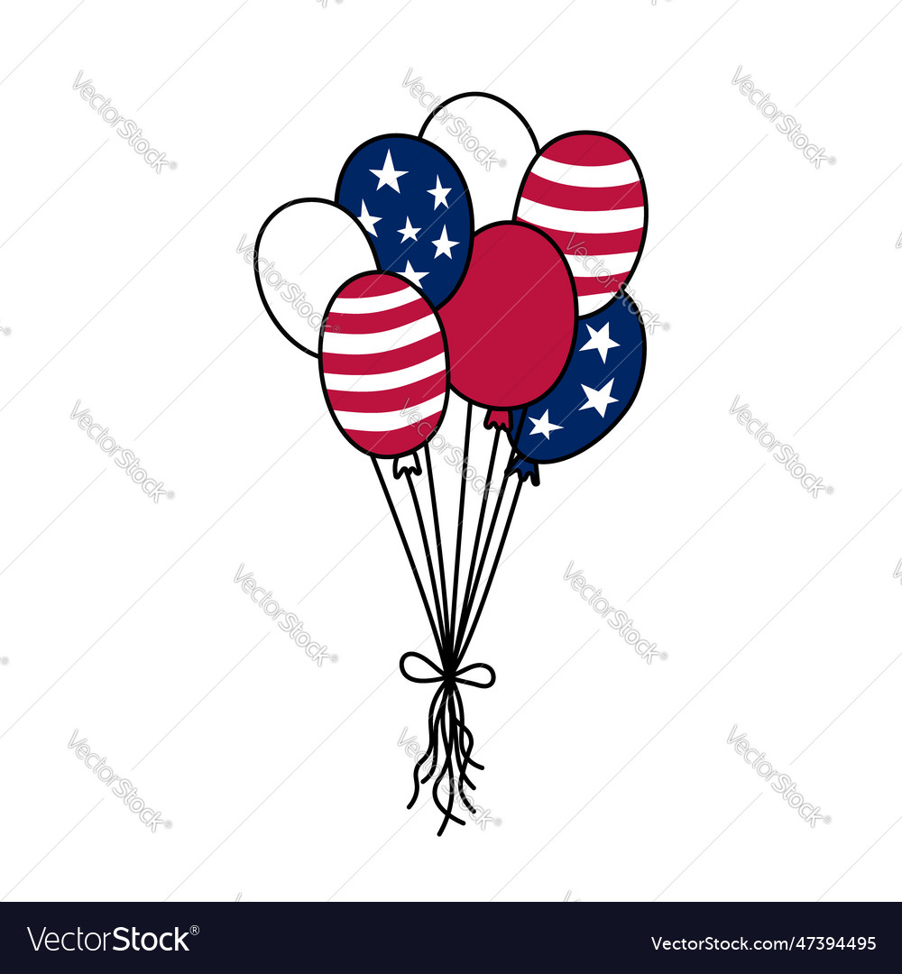 Usa balloons bunch doodles