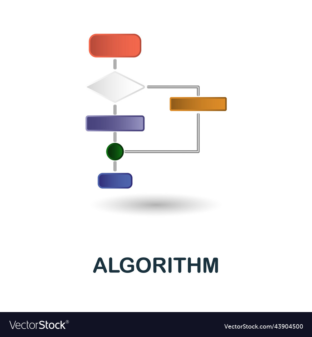 Algorithm Ikone 3d von künstlicher Intelligenz vector image Algorithm Ikone 3d von künstlicher Intelligenz