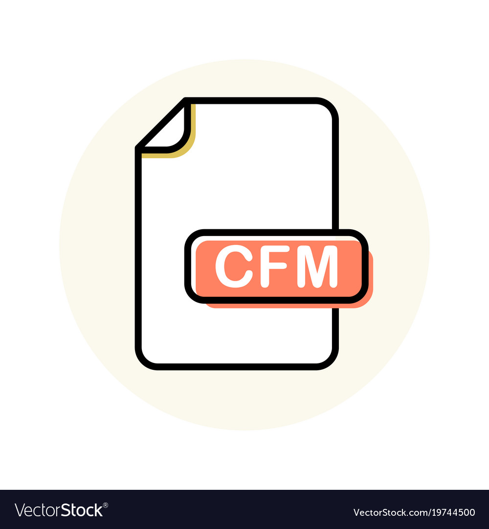 Cfm file format extension color line icon