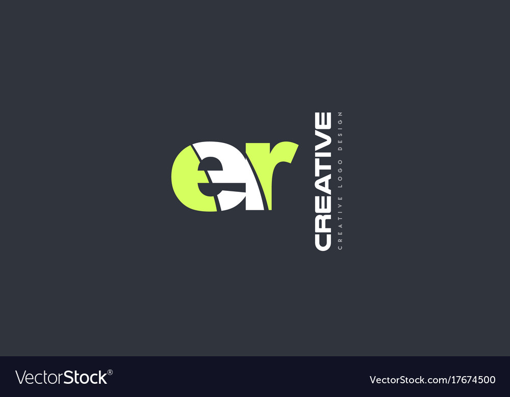 Green letter er e r combination logo icon company Vector Image