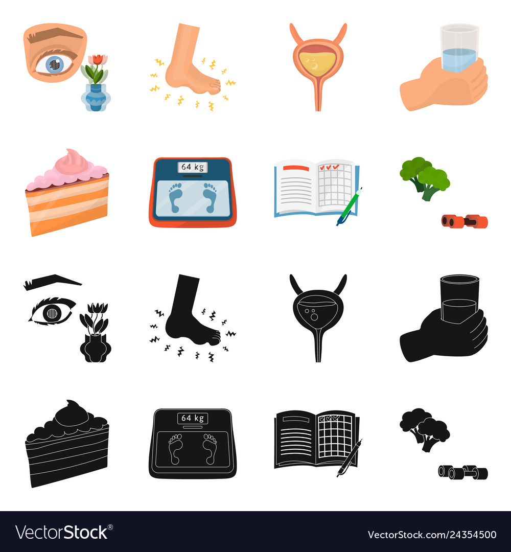 Isolated object of diet and treatment logo set