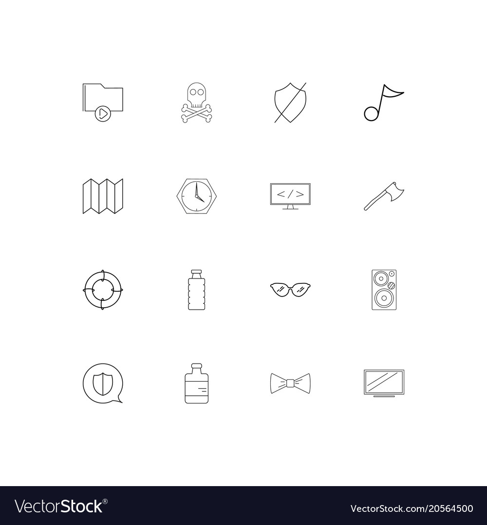 Lifestyle simple linear icons set outlined