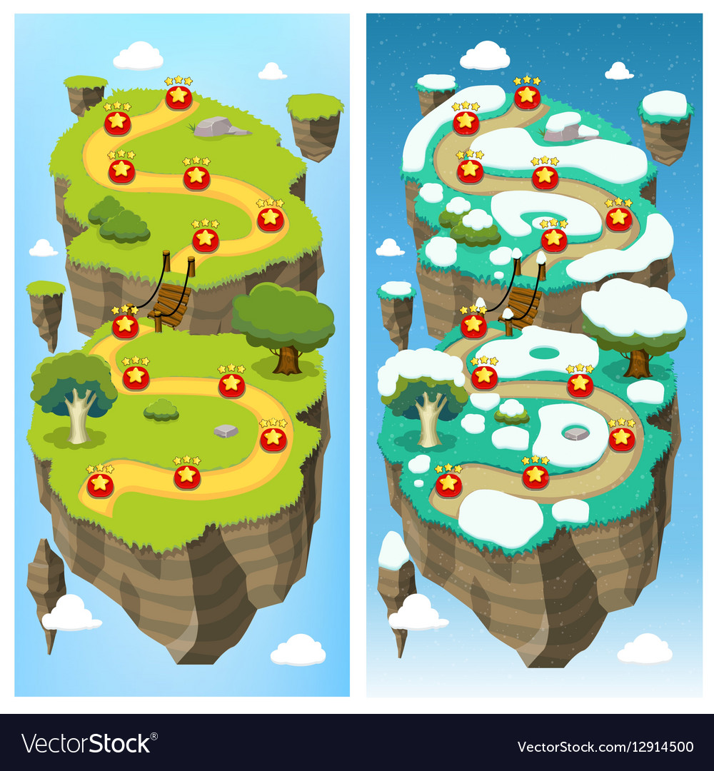 Mobile Game Level Map Concept Vector 12914500 