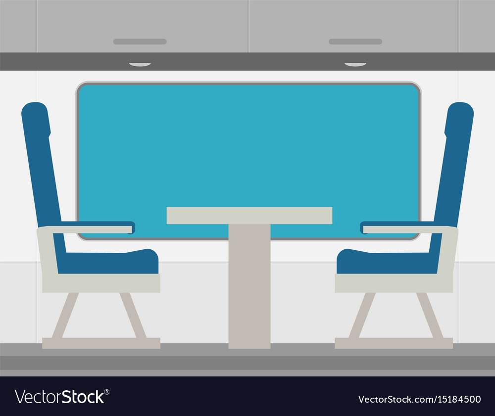 Passenger train inside flat style