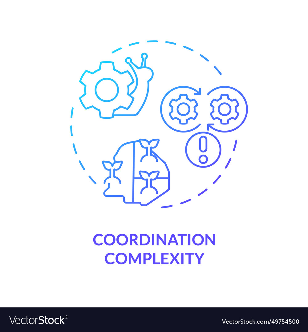 Thin line gradient coordination complexity icon Vector Image