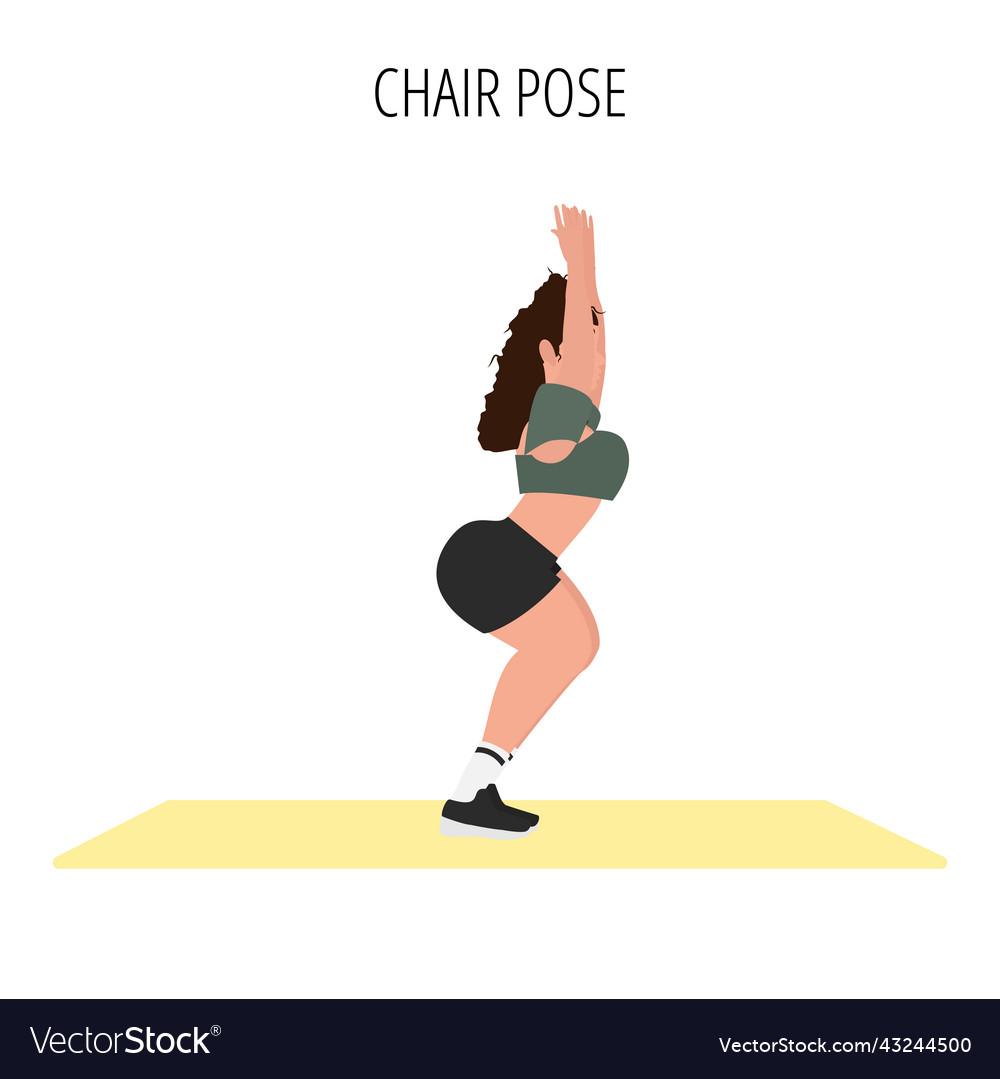 Young woman doing chair pose yoga workout Vector Image