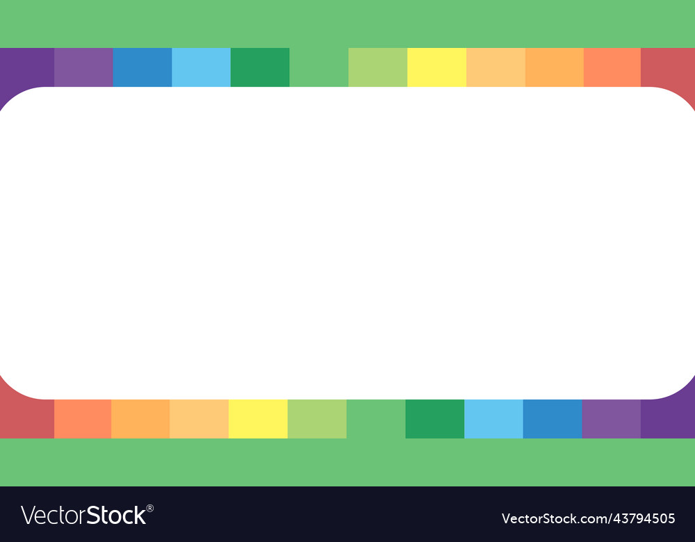 Aesthetic cute colorful rainbow frame minimal Vector Image