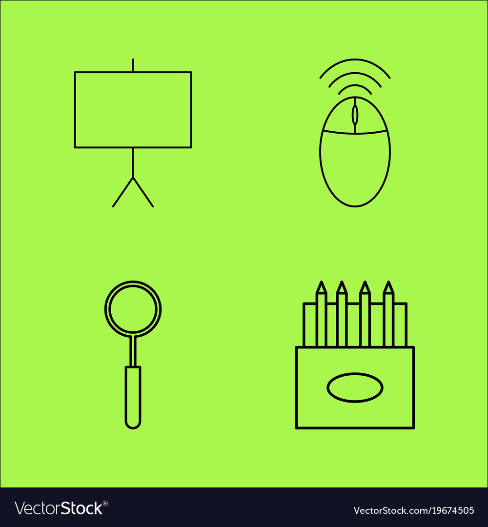 Design elements simple linear outline icon set