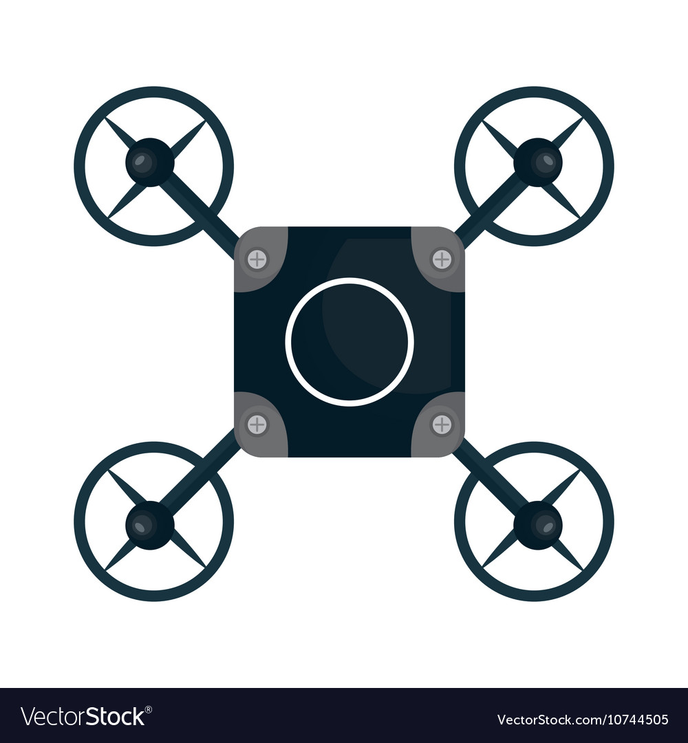 Drone quadrocopter schwarz isoliert