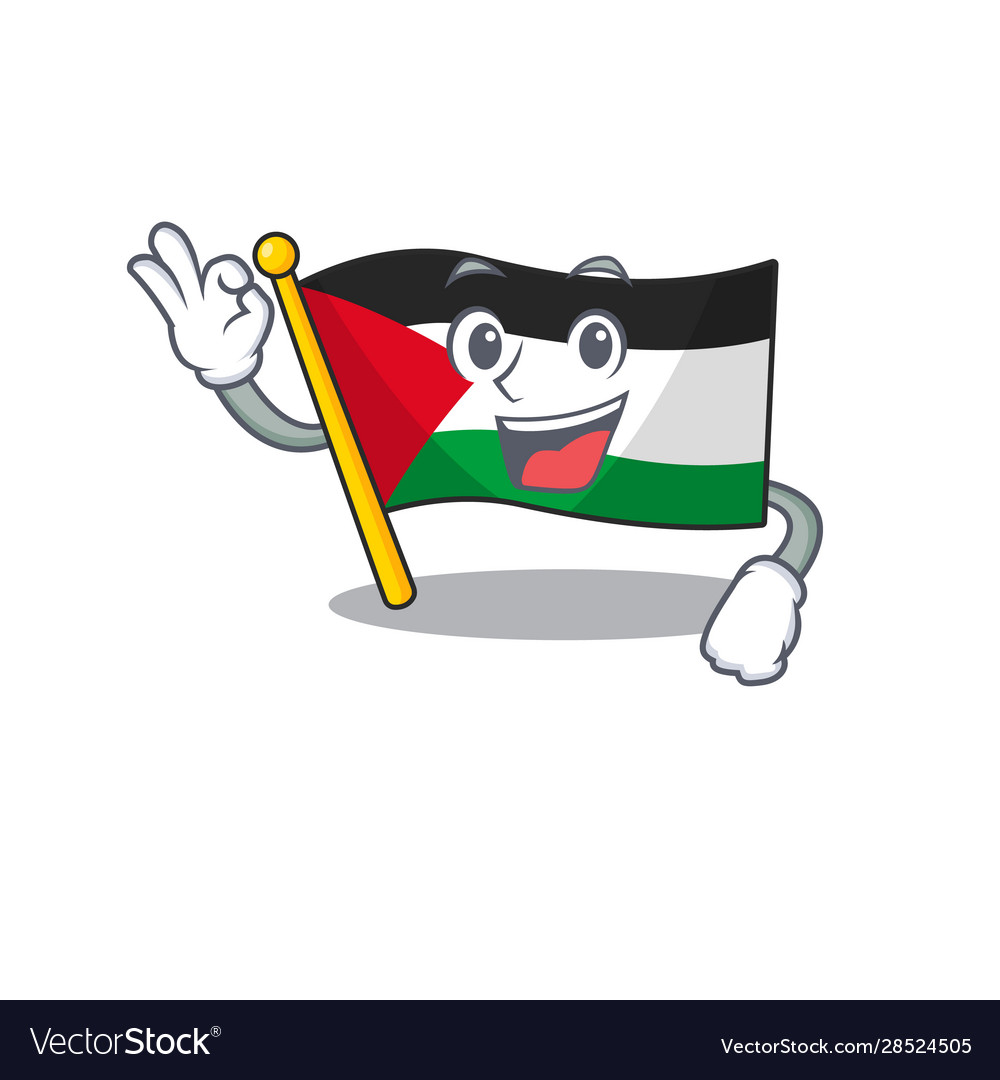 Fahne palestine scroll mascot design machen ein okay