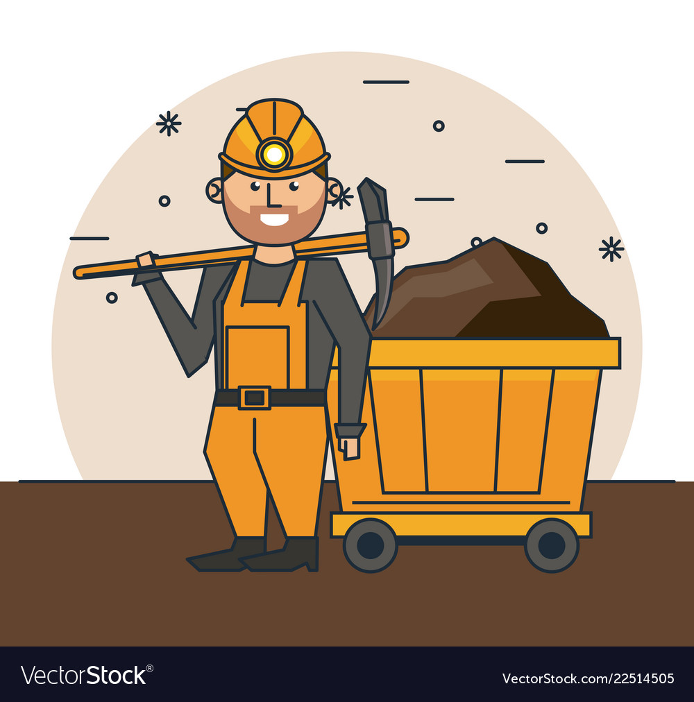 Mining worker cartoon Royalty Free Vector Image