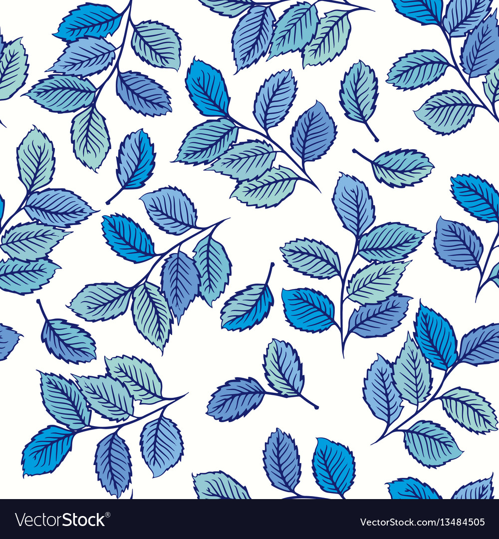 Seamless pattern with cute leaves Royalty Free Vector Image