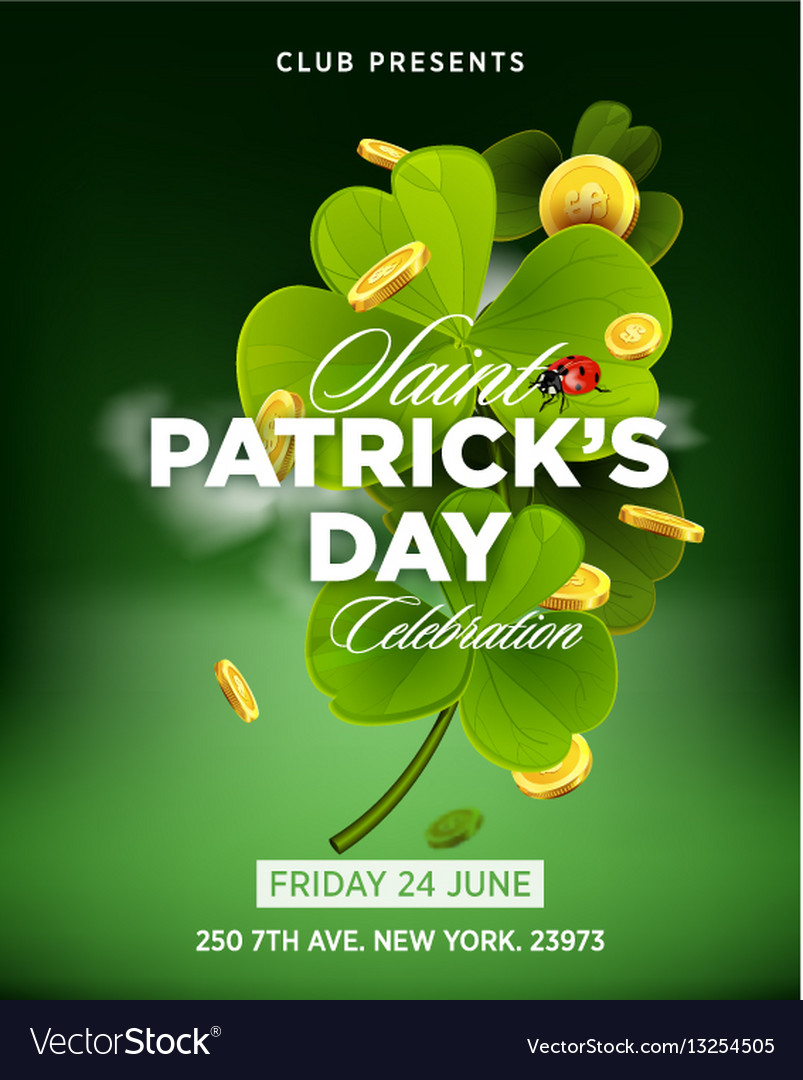 st patrick s day green beer party invitation vector image