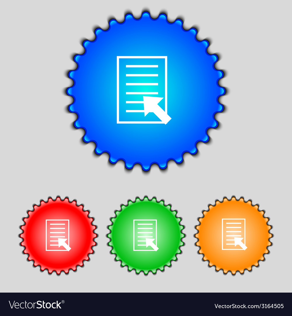 Text file sign icon document symbol set